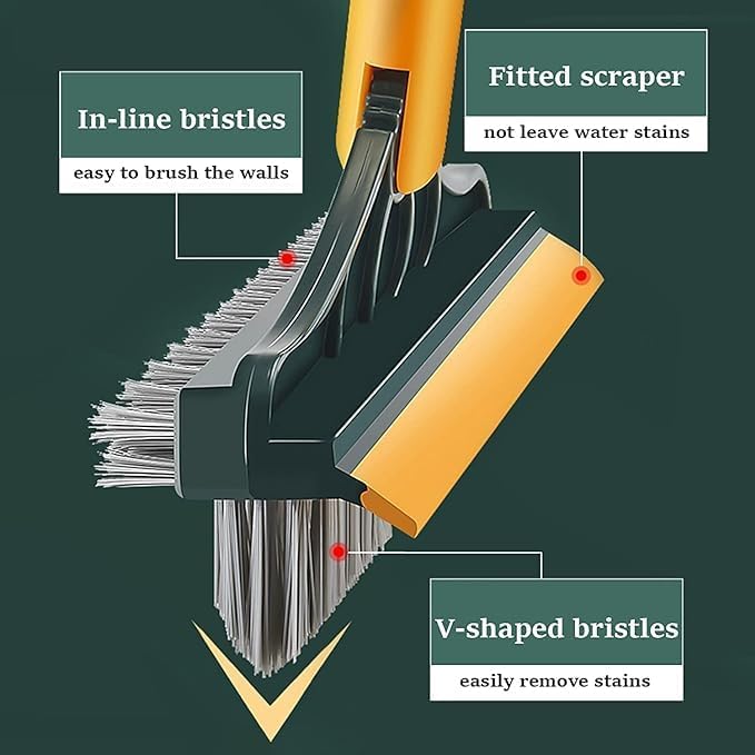 3-in-1 Multipurpose Wiper Brush – Floor, Glass & Wall Cleaner with Scraper