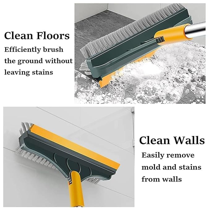 3-in-1 Multipurpose Wiper Brush – Floor, Glass & Wall Cleaner with Scraper