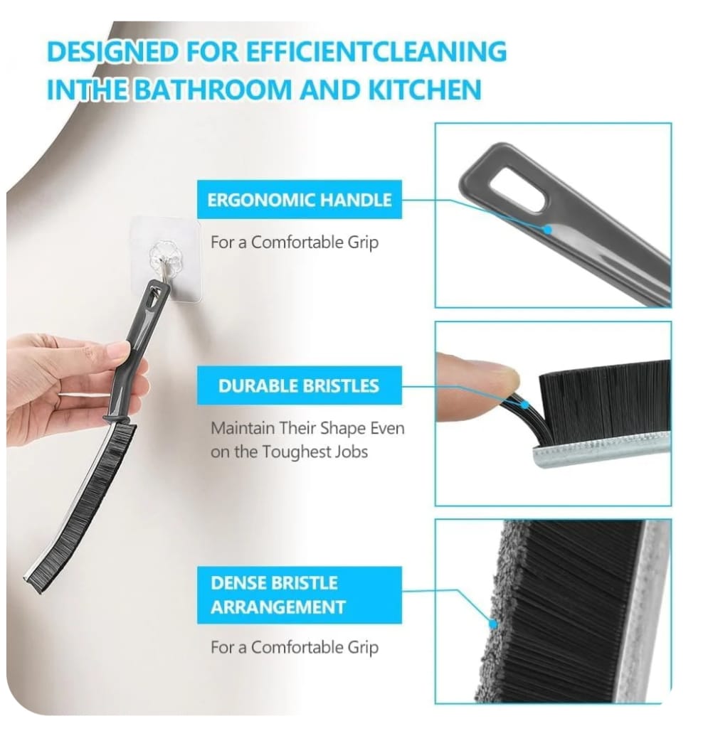 Gap Cleaning Brush + FREE 3 Hook Stickers | Deep Corner Cleaner for Home & Kitchenc